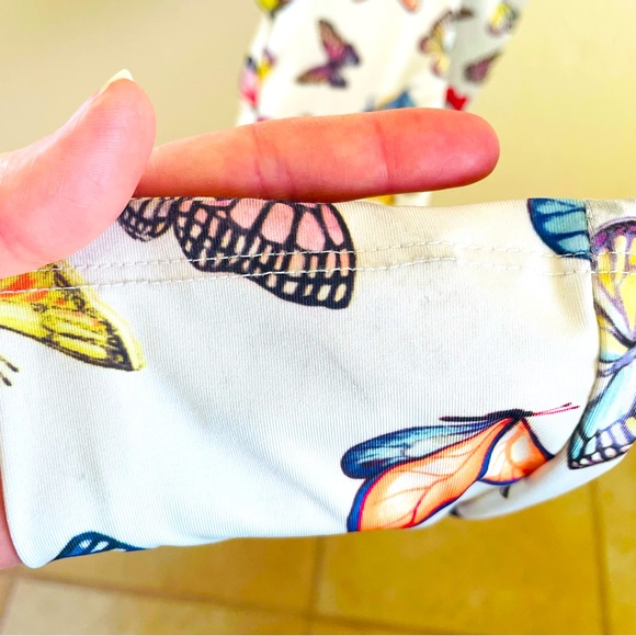 Vintage Ivory Butterfly Jumpsuit Bodysuit~Size M - Picture 10 of 14